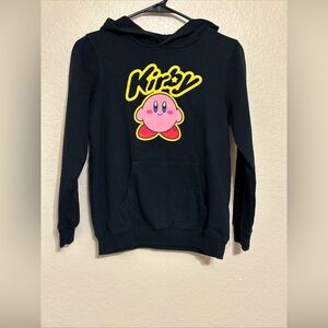 Kirby Warp Black Pullover Hoodie Sweatshirt Sz. Med 10/12 Unisex Nintendo